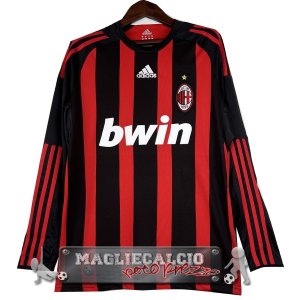 Home Manica Lunga Maglia Calcio AC Milan 2008-2009