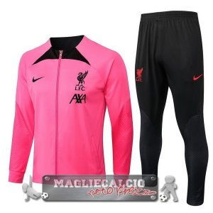 Liverpool Insieme Completo Rosa Nero Giacca 2022-23