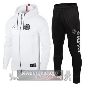 Paris Saint Germain Insieme Completo Bianco I Nero Giacca Felpa Cappuccio 2022-23