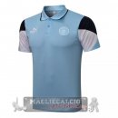 Manchester City Bianco Blu Maglia POLO 2021-22