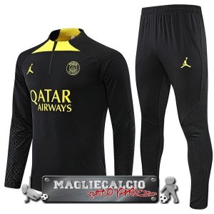 Paris Saint Germain Insieme Completo Nero II Giallo Felpa Da Allenamento 2022-23