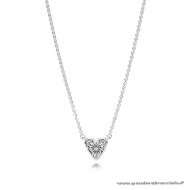Pandora Italia Pandora Catene Con Pendente Cuore Dell'Inverno Collana Chiaro Cz Net
