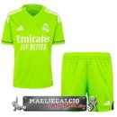 Real Madrid Set Completi Bambino Maglia Calcio Portiere 2023-24 Verde