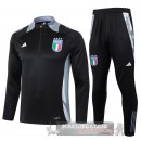 Set Completo Sudadera Formazione Bambino Italia 2024 Nero Grigio