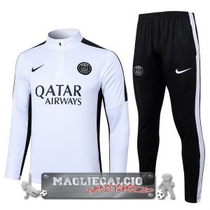 Set Completo Sudadera Formazione Paris Saint Germain Bambino 2023-24 Bianco Nero