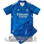 Real Madrid Set Completo Bambino Maglia Calcio Portiere 2022-23 blu