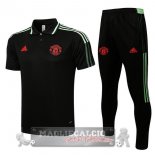 Manchester United nero Verde Maglia Set Completo POLO 2021-22