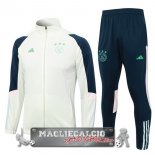 Ajax Insieme Complet Verde Luce Blu Giacca Lunga Zip 2023-24