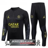 Paris Saint Germain Insieme Completo Nero Felpa Da Allenamento 2023-24