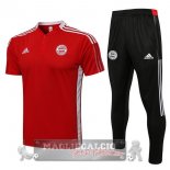 Bayern Munchen Set Completo rosso nero bianco Maglia POLO 2021-22