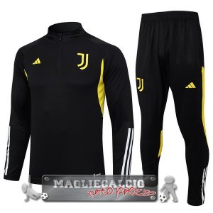 Juventus Insieme Completo Nero Giallo Bianco Felpa Da Allenamento 2023-24