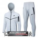 Nike Set Completo Grigio Bianco Felpa Cappuccio 2023-24