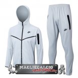 Nike Set Completo Grigio Bianco Felpa Cappuccio 2023-24