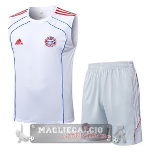 Set Completo Formazione Senza Maniche Maglia Bayern Monaco 2025 2026 Bianco Blu