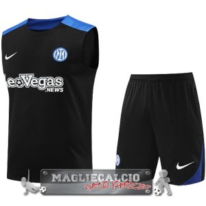 Formazione Senza Maniche Set Completo Inter Milan 2024-25 Negro Azul