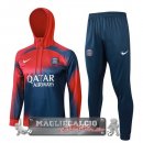 Giacca Felpa Cappuccio Set Completo Paris Saint Germain 2023-24 Rosso Blu