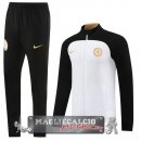 Chelsea Insieme Complet Nero Bianco Giallo Giacca Lunga Zip 2023-24