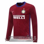 Manica lunga Maglia Calcio Portiere Inter Milan 2020-21 Borgogna
