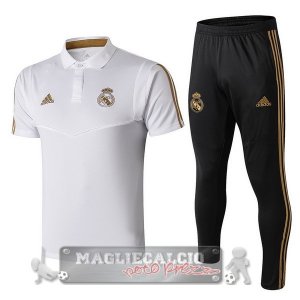 Real Madrid Nero Bianco Set Completo Maglia POLO 2019-20