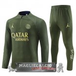 Set Completo Sudadera Giocatori Formazione Bambino Paris Saint Germain 2023-24 Verde