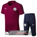 Manchester City Formazione Set Completo Maglia Calcio EURO 2017-18 Rosso