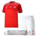 Svizzera Bambino Set Completo Maglia Calcio Home 2022 rosso bianco