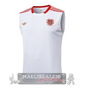 Formazione Senza Maniche Maglia Bayern Monaco 2025 2026 Bianco Rosso