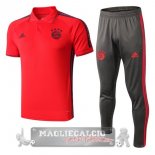 Bayern Munchen Set Completo Rosso Grigio Maglia POLO 2019-20