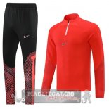 Adidas Set Completo Rosso Nero Felpa Da Allenamento 2022-23