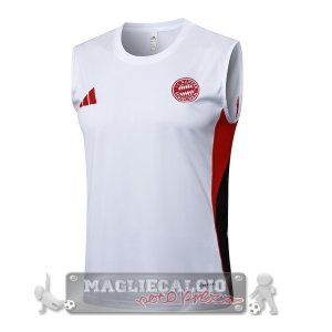 Formazione Senza Maniche Maglia Bayern Monaco 2025 2026 Bianco Rosso Nero