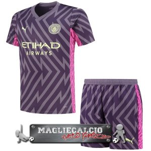 Manchester City Set completi Bambino Maglia Calcio Portiere 2023-24 Purpureo
