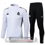Set Completo Lunga Zip Giacca Bambino Real Madrid 2025 2026 Bianco Nero Set Completo Lunga Zip Giacca Bambino Real Madrid 2025 2026 Bianco Nero