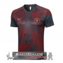 Manchester City Formazione Maglia Calcio 2023-2024 Rosso Grigio