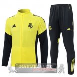 Set Completo Lunga Zip Giacca Bambino Real Madrid 2025 2026 Giallo Nero
