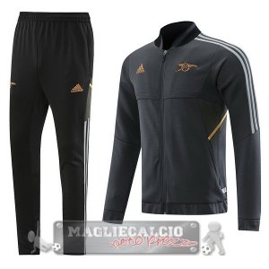 Arsenal Insieme Completo Nero Grigio Giacca Lunga Zip 2022-23
