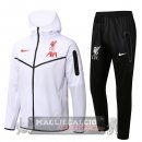 Liverpool Insieme Completo Bianco Nero Felpa Cappuccio 2022-23