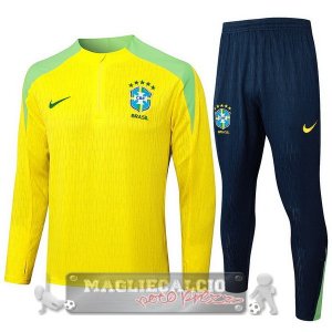 Set Completo Sudadera Formazione Brasilee 2024 Giallo Blu Verde