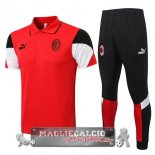 AC Milan Set Completo Rosso Nero Bianco Maglia POLO 2021-22