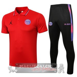 Paris Saint Germain I rosso purpureo nero Maglia Set Completo POLO 2021-22