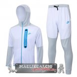 Nike Set Completo Bianco Grigio Blu Giacca Felpa Cappuccio 2023