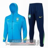 Set Completo Chaqueta Con Capucha Brasilee 2024 Blu Verde