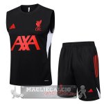 Set Completo Maglia Senza Maniche Formazione Liverpool 2025 2026 Nero Rosso