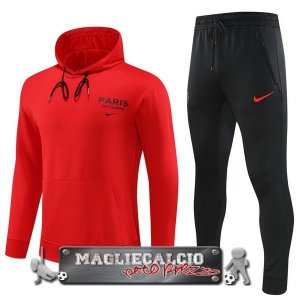 Paris Saint Germain Insieme Completo Bambino Rosso Nero Giacca Felpa Cappuccio 2023-24