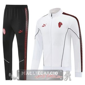 Set Completo Lunga Zip Giacca AC Milan 2025 2026 Bianco Nero