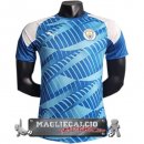 Tailandia Pre-partita Giocatori Maglia Calcio Manchester City 2023-24 Blu