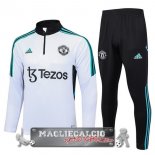 Manchester United Insieme Completo Bianco Verde Nero Felpa Da Allenamento 2023-24