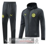 Borussia Dortmund Insieme Completo grigio navy giallo Giacca 2021-22 Borussia Dortmund Insieme Completo grigio navy giallo Giacca 2021-22