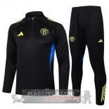 Set Completo Lunga Zip Giacca Manchester United 2025 2026 Nero Giallo