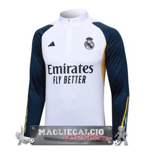 Real Madrid Bianco Blu Felpa Da Allenamento 2023-24