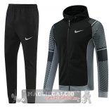 Nike Set Completo Nero I Grigio Giacca Felpa Cappuccio 2022-23